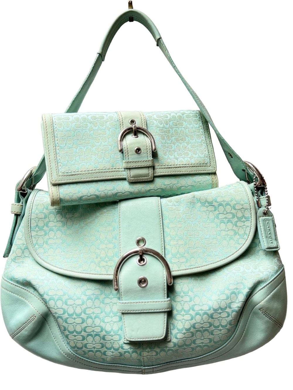 Coach Soho Bag Seafoam Blue f06808  + Wallet